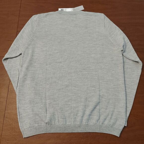 Outerknown Palisades Merino Wool Pocket Crew Neck Sweater Grey Men's Size L - Picture 3 of 5
